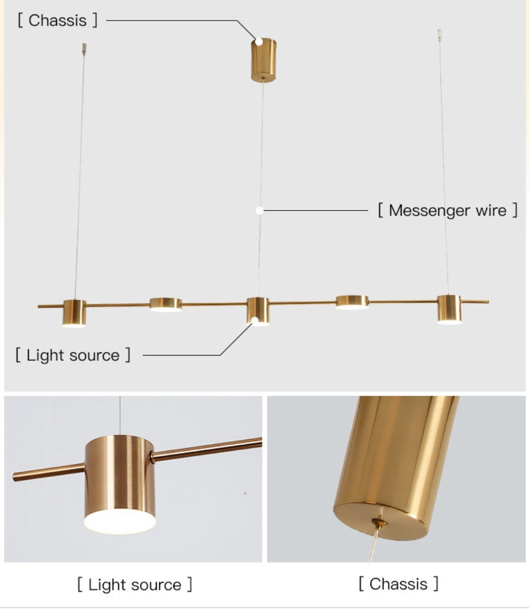 Long Iron Spotlight Black/Gold - Reflect Lighting
