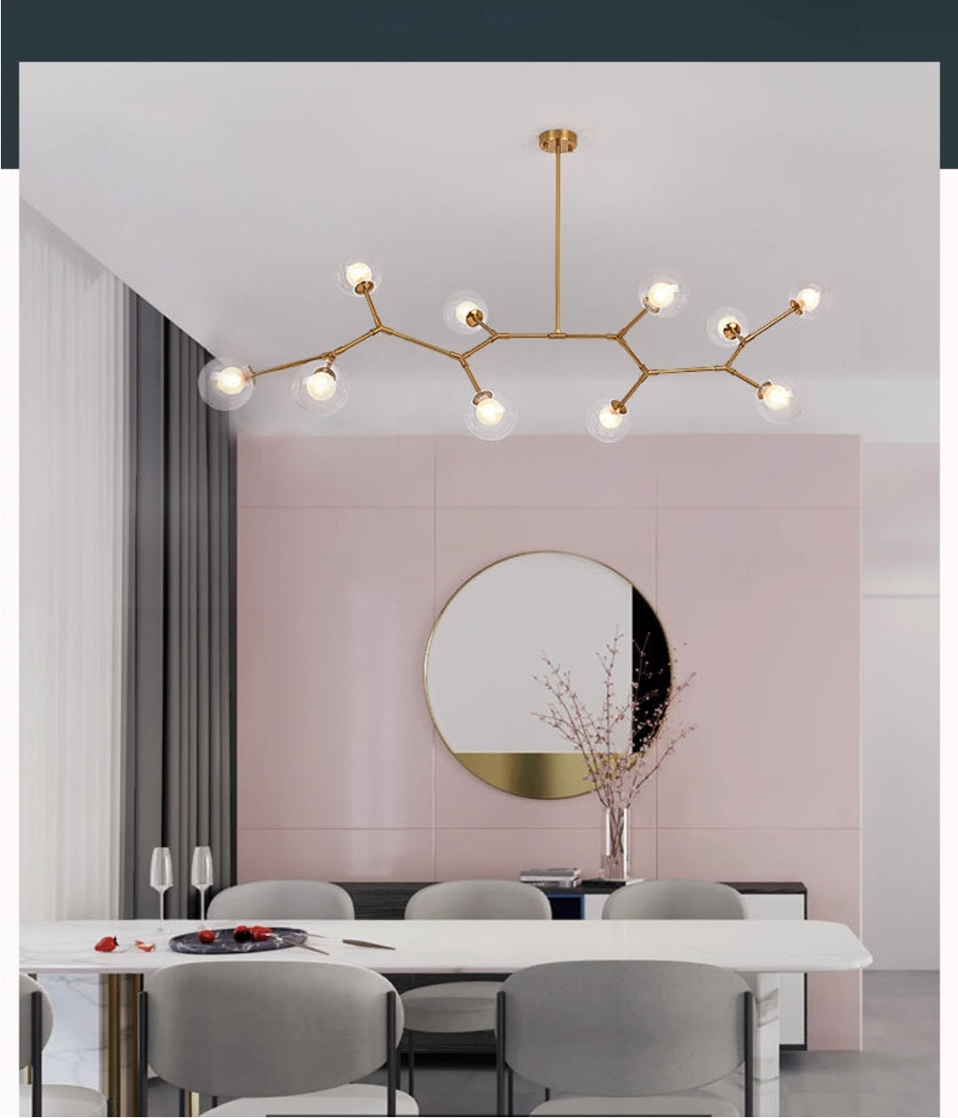 Sputnik Iron & Glass Chandelier/Gold-Black - Reflect Lighting