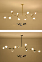 Sputnik Iron & Glass Chandelier/Gold-Black - Reflect Lighting