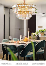 Walden Gold Crystal Chandelier-Round/Rectangle - Reflect Lighting
