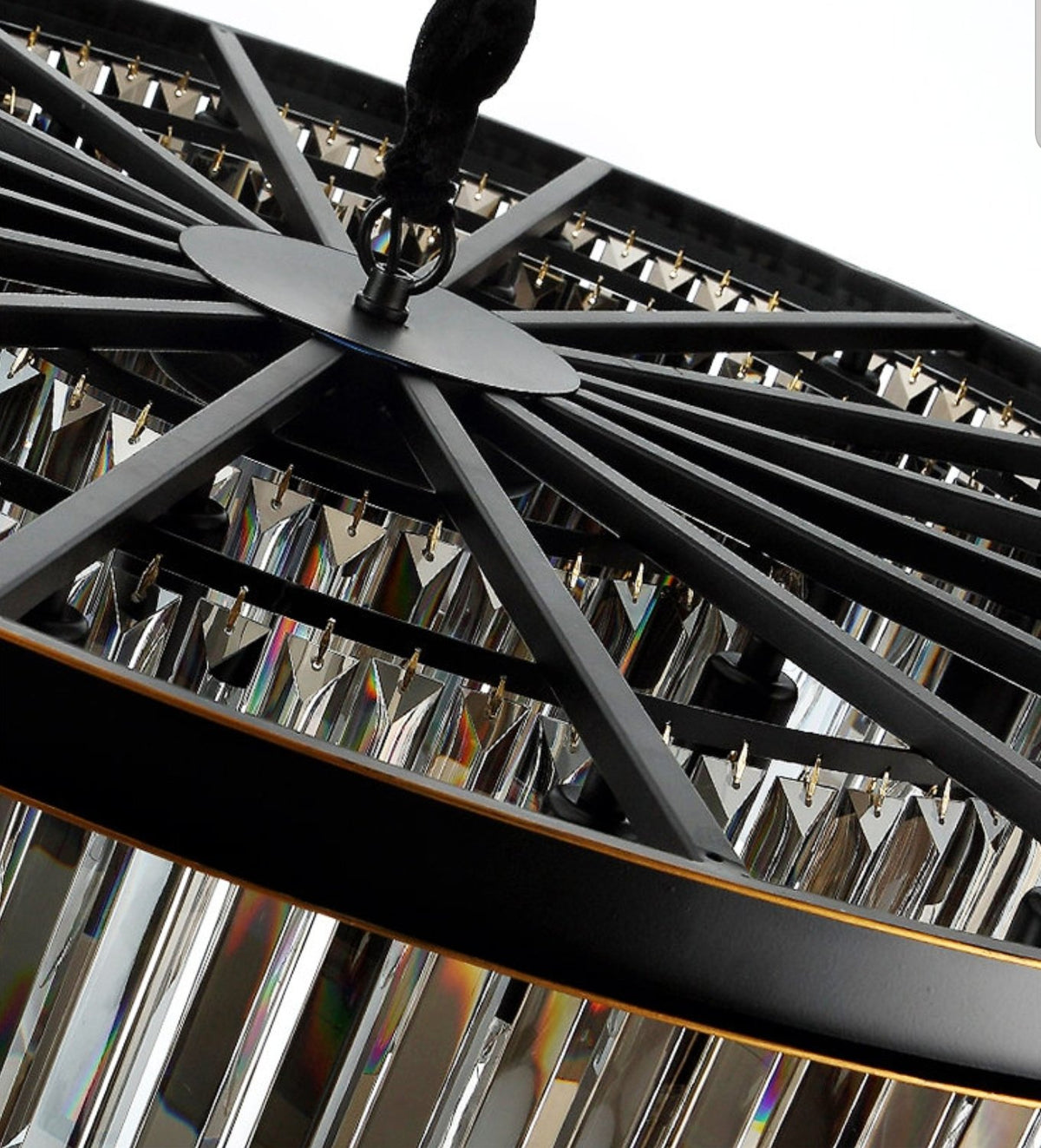 Transparent Circular Crystal Flat Chandelier - Reflect Lighting