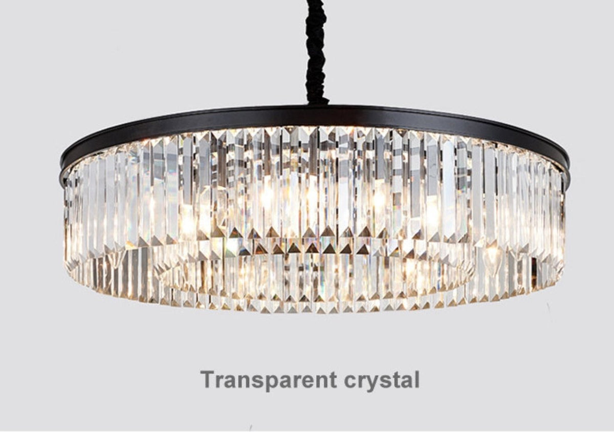 Transparent Circular Crystal Flat Chandelier - Reflect Lighting