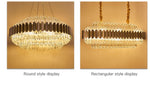 Gary & Gold Cylinder Crystal Chandelier-Round/Rectangle - Reflect Lighting