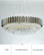 Gary & Gold Cylinder Crystal Chandelier-Round/Rectangle - Reflect Lighting