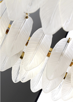Kari Crystal Feather Texture Gold Chandelier - Reflect Lighting