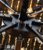 Msambamba Grey & Gold Crystal Chandelier-Round/Rectangle - Reflect Lighting