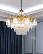 Premium Crystal Copper Chandelier-Round/Rectangle - Reflect Lighting