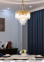 Premium Crystal Copper Chandelier-Round/Rectangle - Reflect Lighting