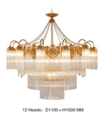 Premium Crystal Copper Chandelier-Round/Rectangle - Reflect Lighting