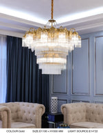 Premium Crystal Copper Chandelier-Round/Rectangle - Reflect Lighting