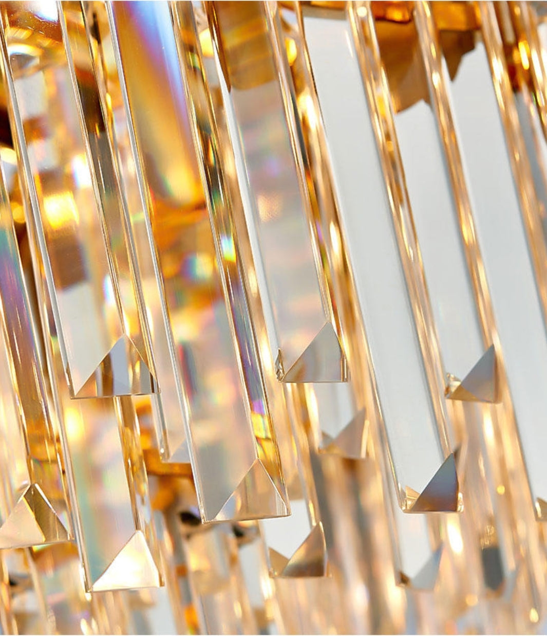 Msambamba Grey & Gold Crystal Chandelier-Round/Rectangle - Reflect Lighting