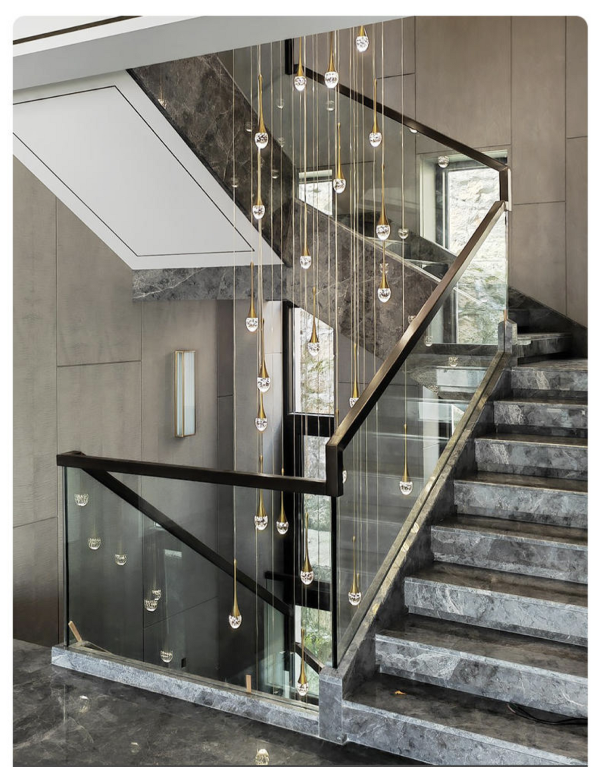 Buchholtz Eisenhauer Gold Staircase Chandelier - Reflect Lighting