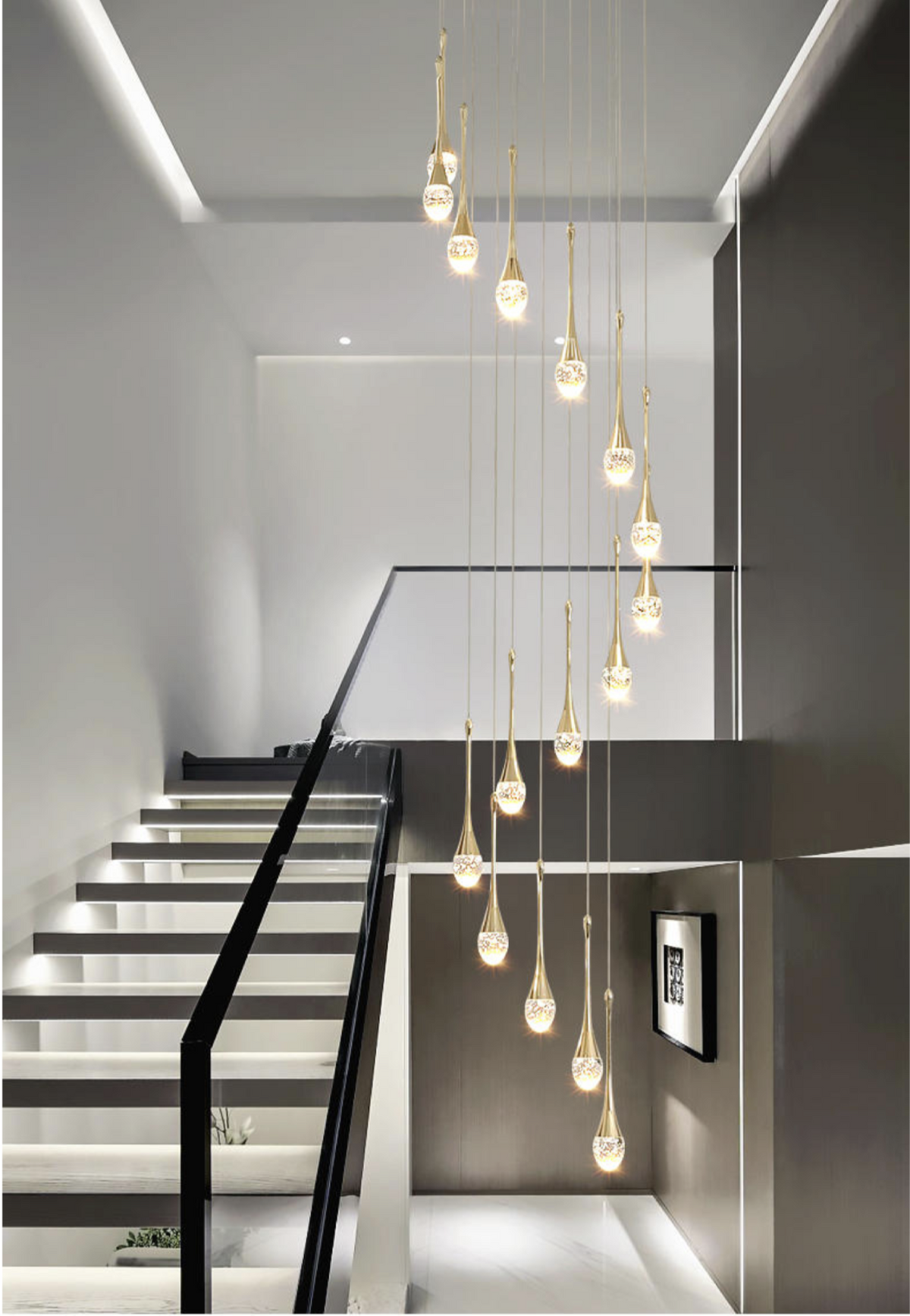 Buchholtz Eisenhauer Gold Staircase Chandelier - Reflect Lighting
