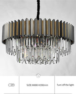 Msambamba Grey & Gold Crystal Chandelier-Round/Rectangle - Reflect Lighting