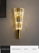 Crystal Cone Gold Wall Lamp - Reflect Lighting