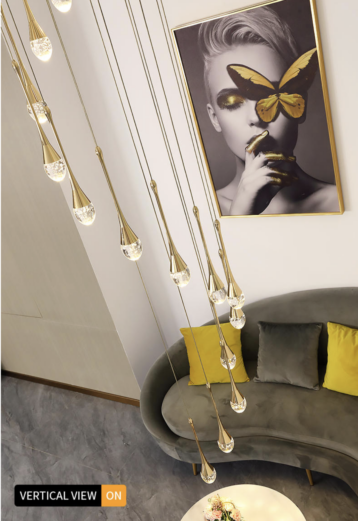 Buchholtz Eisenhauer Gold Staircase Chandelier - Reflect Lighting