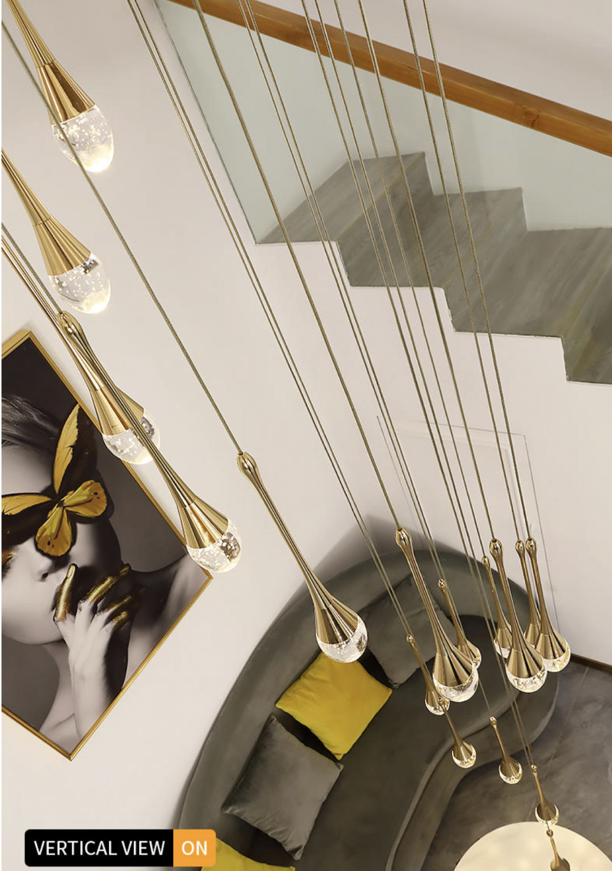 Buchholtz Eisenhauer Gold Staircase Chandelier - Reflect Lighting