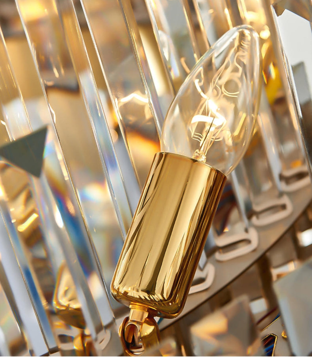 Sphere Gold Crystal Chandeliers-Round/Rectangle - Reflect Lighting