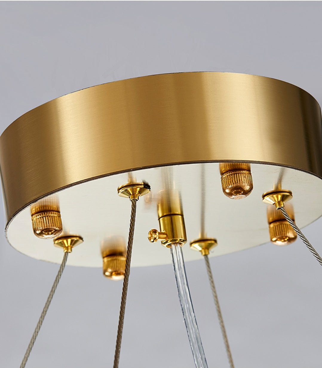 Gray & Gold Crystal Chandeliers-Round/Rectangle - Reflect Lighting