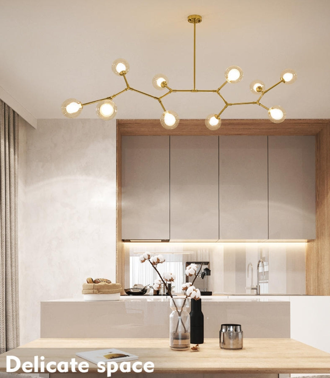 Sputnik Iron & Glass Chandelier/Gold-Black - Reflect Lighting