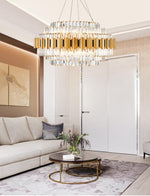 Sphere Gold Crystal Chandeliers-Round/Rectangle - Reflect Lighting