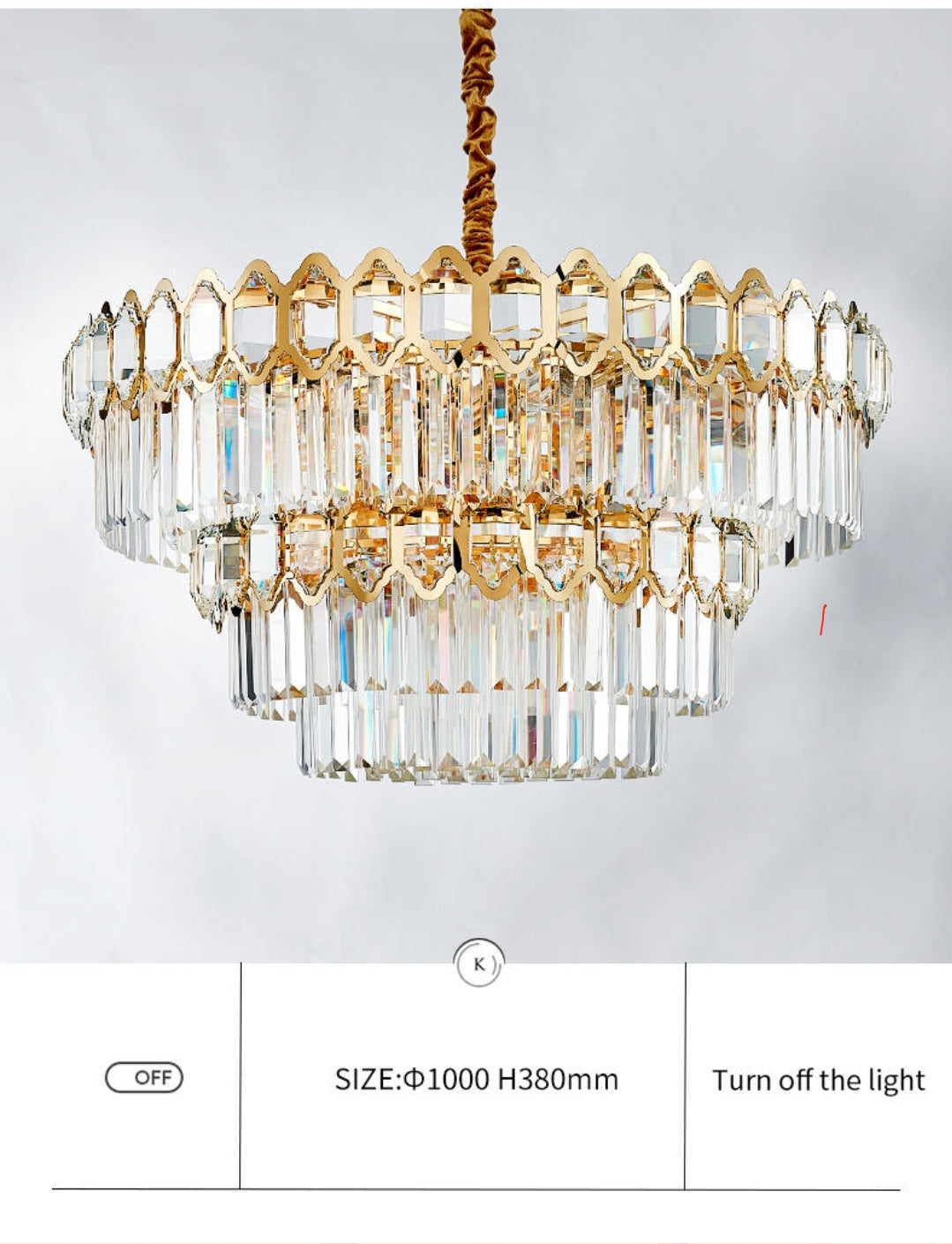 Walden Gold Crystal Chandelier-Round/Rectangle - Reflect Lighting