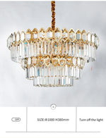 Walden Gold Crystal Chandelier-Round/Rectangle - Reflect Lighting