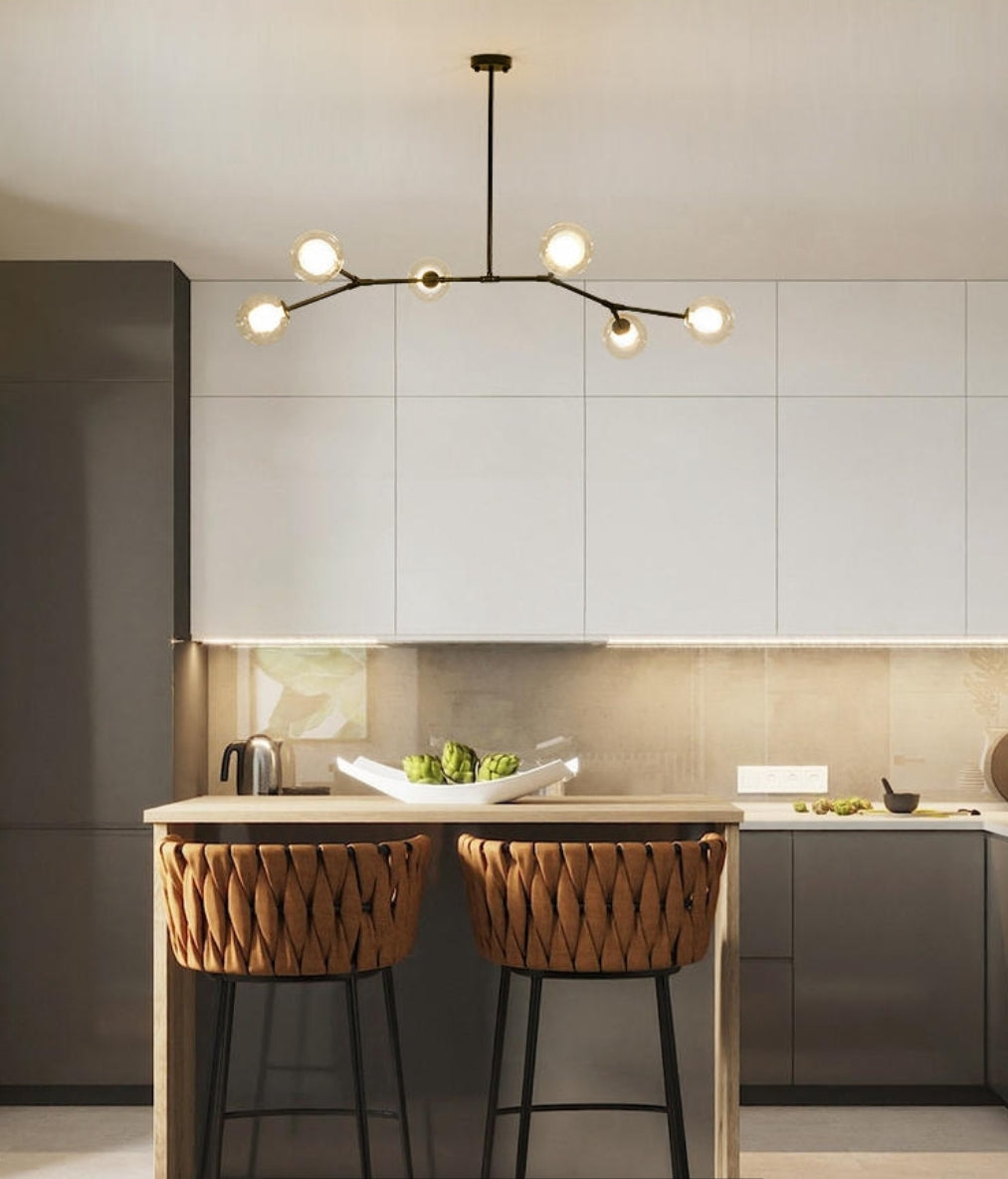 Sputnik Iron & Glass Chandelier/Gold-Black - Reflect Lighting