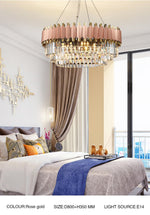 Rose Gold Crystal Chandeliers-Round/Rectangle - Reflect Lighting