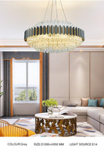 Gary & Gold Cylinder Crystal Chandelier-Round/Rectangle - Reflect Lighting