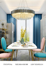 Gary & Gold Cylinder Crystal Chandelier-Round/Rectangle - Reflect Lighting