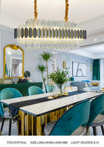 Gary & Gold Cylinder Crystal Chandelier-Round/Rectangle - Reflect Lighting
