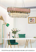 Rose Gold Crystal Chandeliers-Round/Rectangle - Reflect Lighting