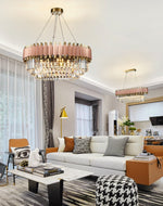 Rose Gold Crystal Chandeliers-Round/Rectangle - Reflect Lighting