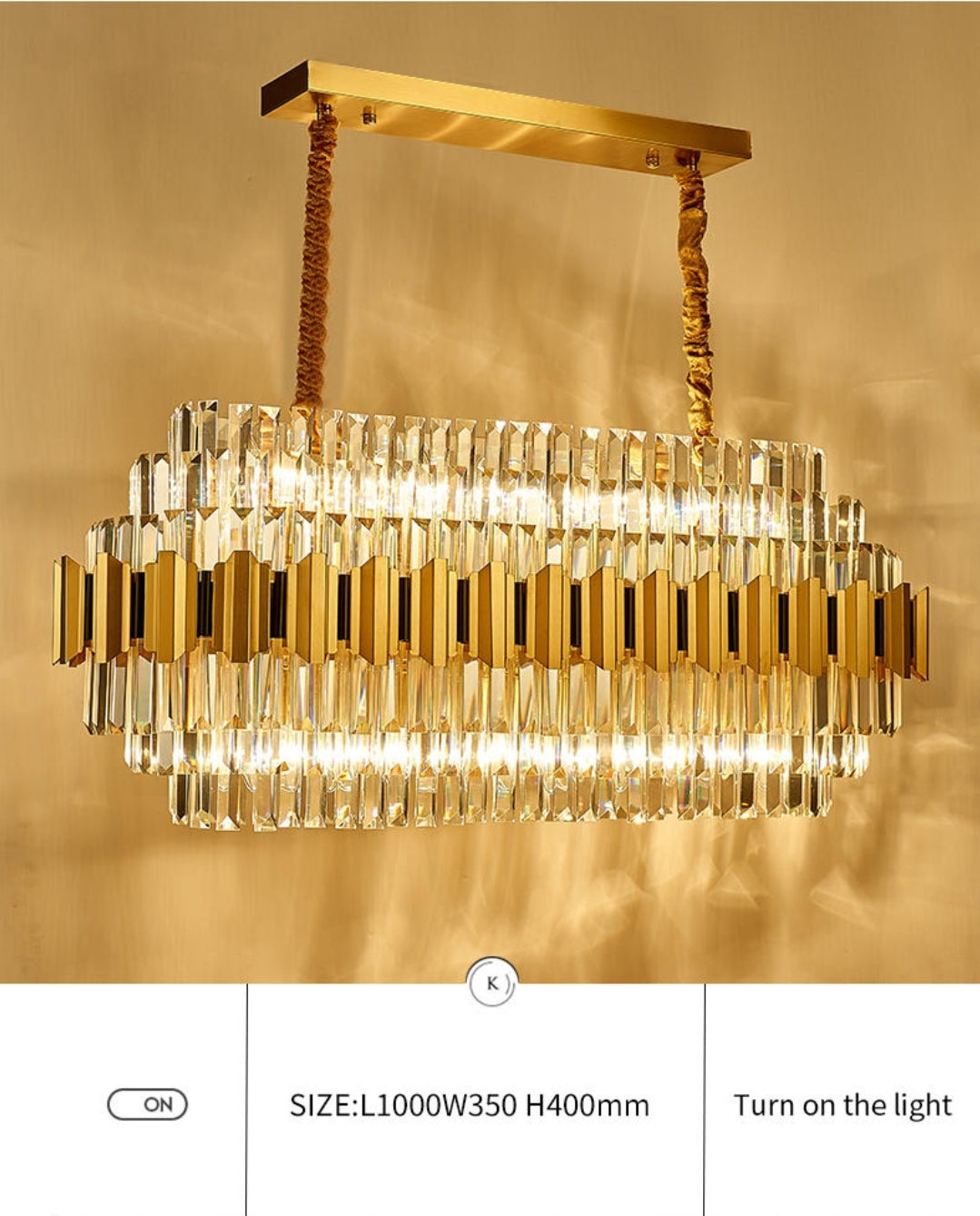 Sphere Gold Crystal Chandeliers-Round/Rectangle - Reflect Lighting