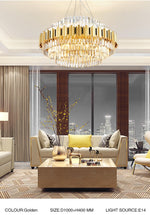 Sphere Gold Crystal Chandeliers-Round/Rectangle - Reflect Lighting