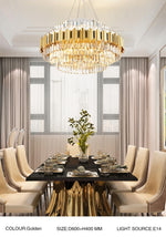Sphere Gold Crystal Chandeliers-Round/Rectangle - Reflect Lighting