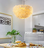 Ivory Feather Round Pendant Light - Reflect Lighting