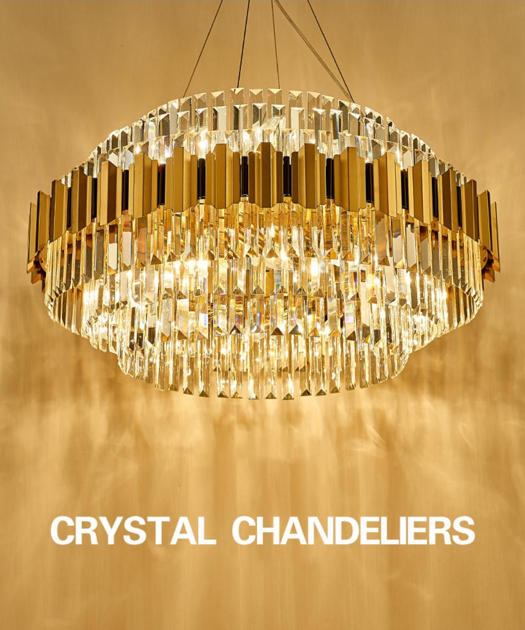 Sphere Gold Crystal Chandeliers-Round/Rectangle - Reflect Lighting