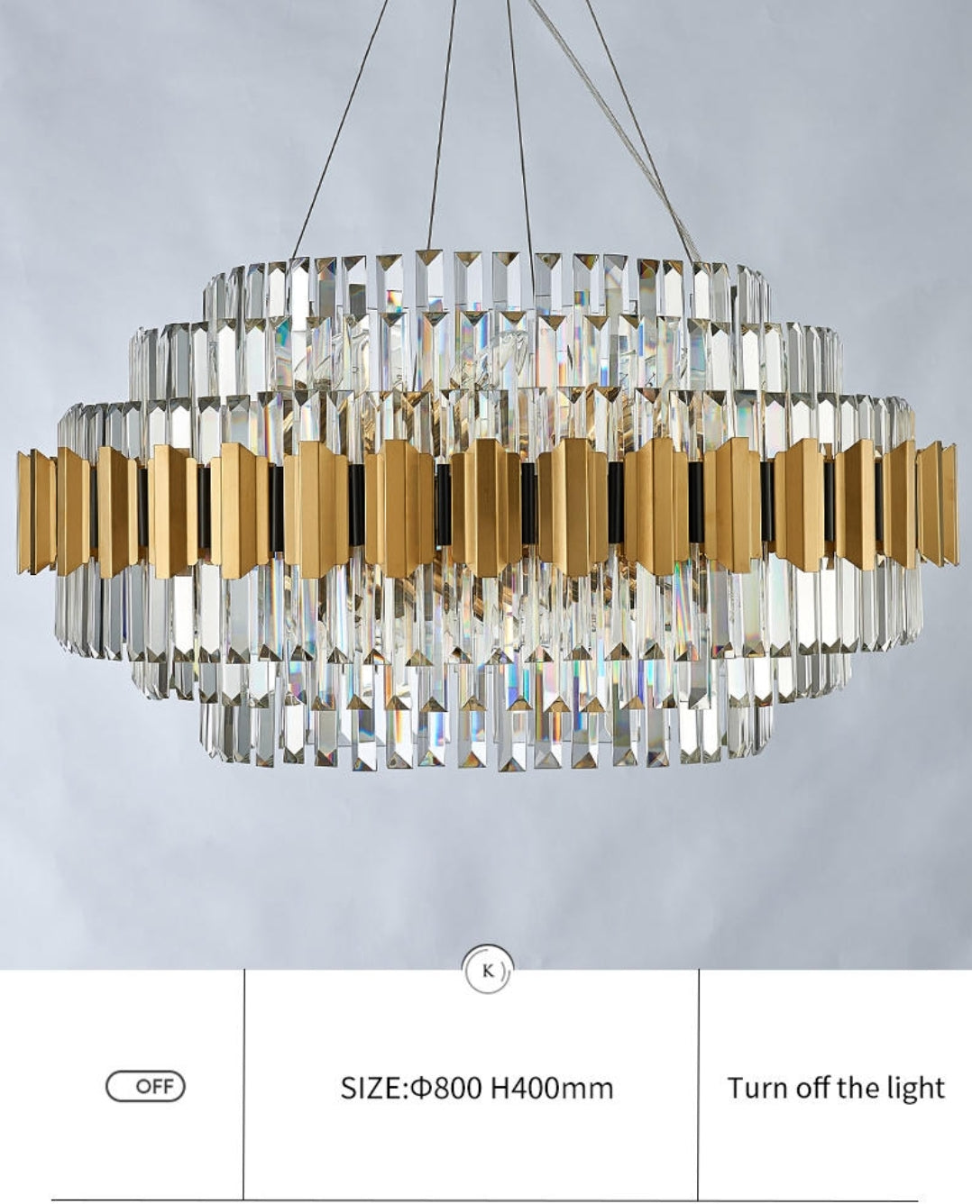 Sphere Gold Crystal Chandeliers-Round/Rectangle - Reflect Lighting