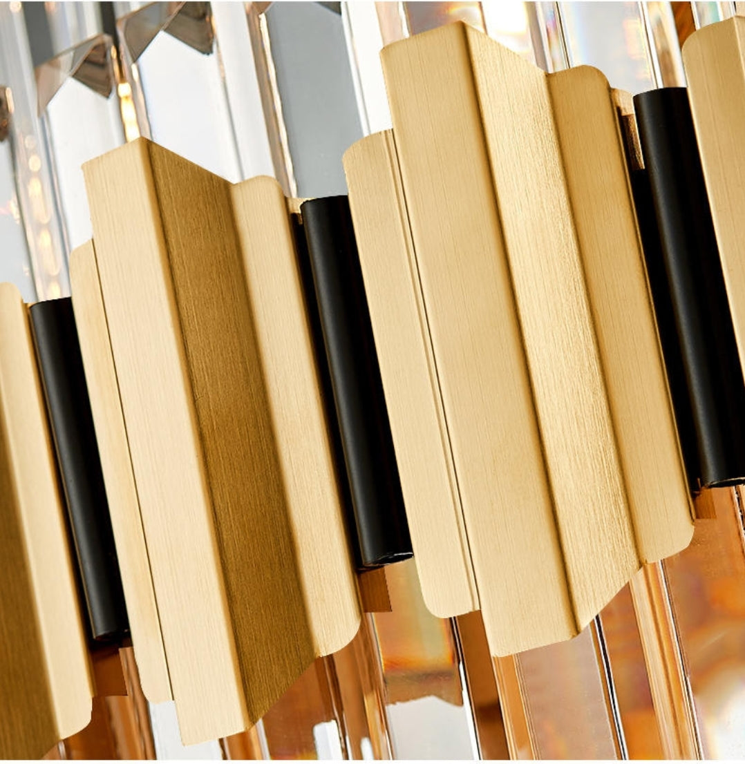 Sphere Gold Crystal Chandeliers-Round/Rectangle - Reflect Lighting