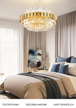 Sphere Gold Crystal Chandeliers-Round/Rectangle - Reflect Lighting