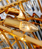 Walden Gold Crystal Chandelier-Round/Rectangle - Reflect Lighting