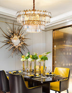 Walden Gold Crystal Chandelier-Round/Rectangle - Reflect Lighting