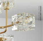 Golden Ice Cube Crystal Chandelier - Reflect Lighting