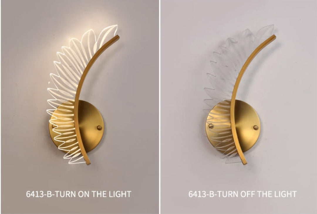Feather Wing Gold LED Wall Lamp - Reflect Lighting