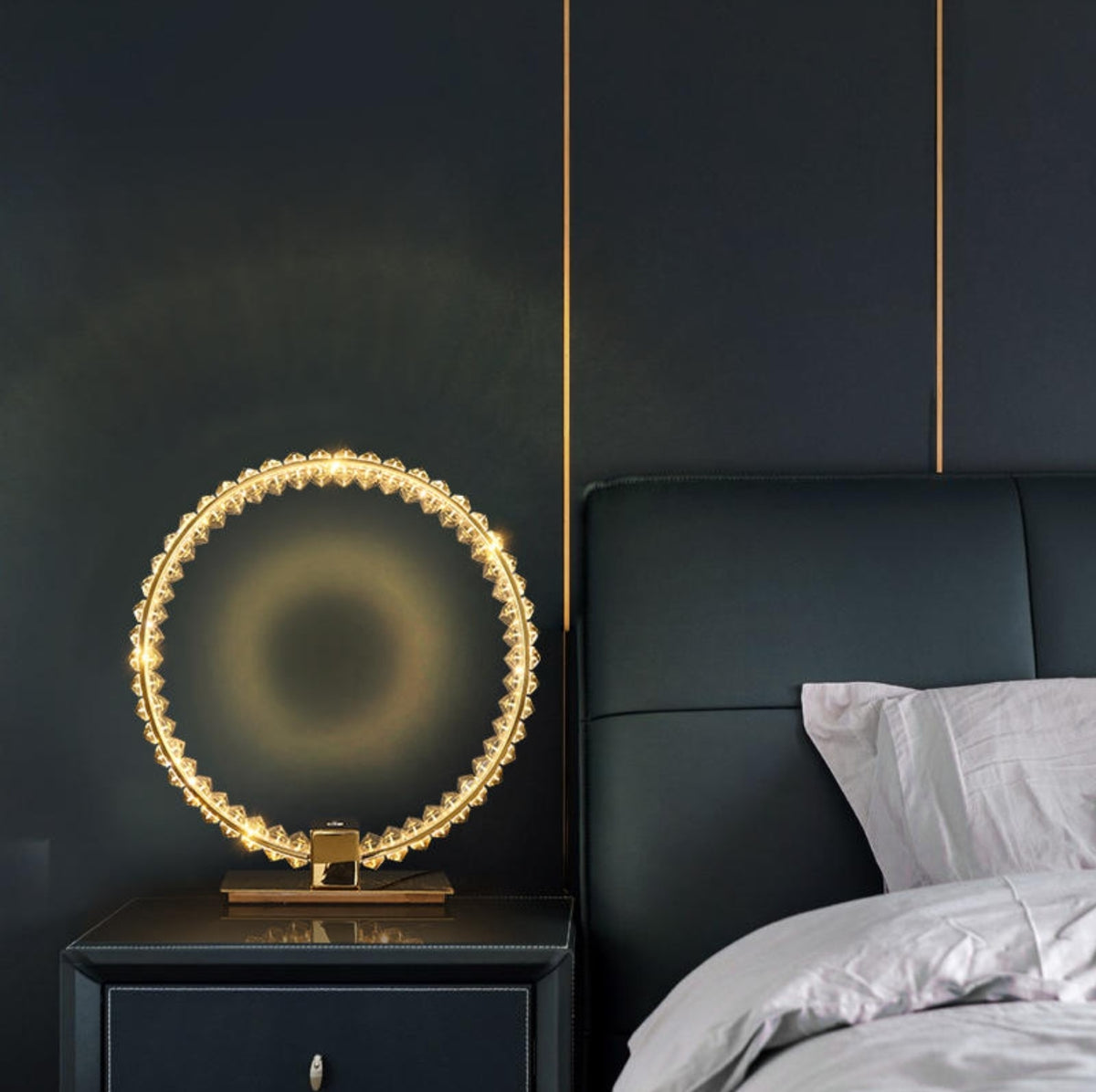 Bennie Crystal Table Lamp- Gold/Chrome - Reflect Lighting