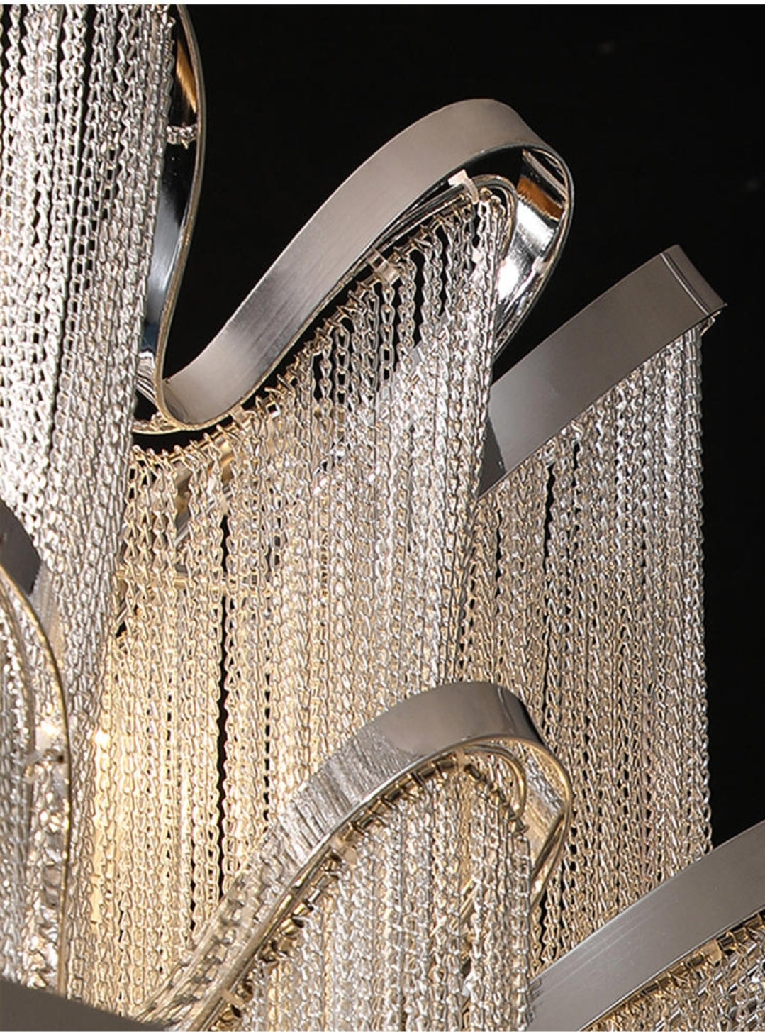 Iron Large Long Metal Chandelier-Gold/Chrome - Reflect Lighting