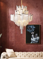 Iron Large Long Metal Chandelier-Gold/Chrome - Reflect Lighting