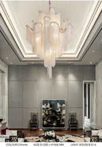 Iron Large Long Metal Chandelier-Gold/Chrome - Reflect Lighting